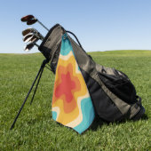 レトロカラフルスタイル旋回デザイン ゴルフタオル (グリーン)