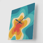 レトロカラフルスタイル旋回デザイン スクエア壁時計 (傾斜)