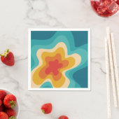 レトロカラフルスタイル旋回デザイン スタンダードカクテルナプキン (インサイチュ)