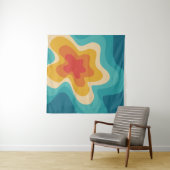 レトロカラフルスタイル旋回デザイン タペストリー (インサイチュ(横))