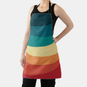 レトロカラフルスタイル曲線デザイン エプロン (インサイチュ)