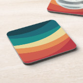 レトロカラフルスタイル曲線デザイン コースター (左側)