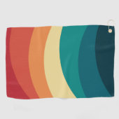 レトロカラフルスタイル曲線デザイン ゴルフタオル (横)