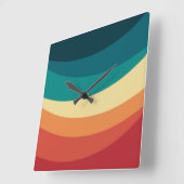 レトロカラフルスタイル曲線デザイン スクエア壁時計 (傾斜)