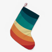 レトロカラフルスタイル曲線デザイン スモールクリスマスストッキング (正面 (吊り時))