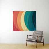 レトロカラフルスタイル曲線デザイン タペストリー (インサイチュ(横))