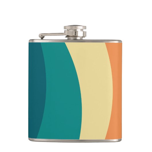 レトロカラフルスタイル曲線デザイン フラスク (正面)
