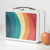 レトロカラフルスタイル曲線デザイン メタルランチボックス (インサイチュ)
