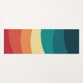 レトロカラフルスタイル曲線デザイン ヨガマット (正面(横))