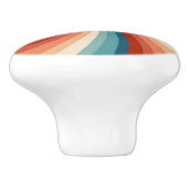 レトロカラフルスタイル波の太陽光線 セラミックノブ (側面)