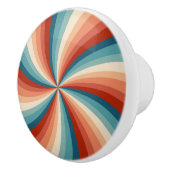 レトロカラフルスタイル波の太陽光線 セラミックノブ (右)