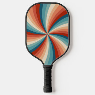 レトロカラフルスタイル波の太陽光線 ピックルボールラケット