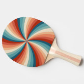 レトロカラフルスタイル波の太陽光線 卓球ラケット (横)