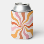 レトロカラフルスタイル波の太陽光線 缶クーラー (缶裏面)