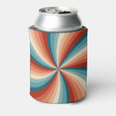 レトロカラフルスタイル波の太陽光線 缶クーラー (缶裏面)