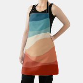 レトロカラフルスタイル波の装飾 エプロン (インサイチュ)