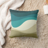 レトロカラフルスタイル波の装飾 クッション (ブランケット)