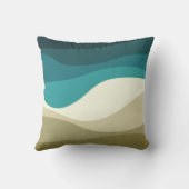 レトロカラフルスタイル波の装飾 クッション (裏面)