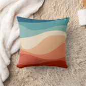 レトロカラフルスタイル波の装飾 クッション (ブランケット)