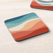 レトロカラフルスタイル波の装飾 コースター (左側)