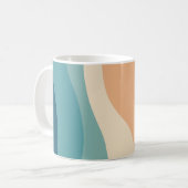 レトロカラフルスタイル波の装飾 コーヒーマグカップ (正面左)