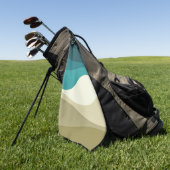 レトロカラフルスタイル波の装飾 ゴルフタオル (グリーン)