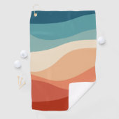 レトロカラフルスタイル波の装飾 ゴルフタオル (インサイチュ)