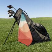 レトロカラフルスタイル波の装飾 ゴルフタオル (グリーン)