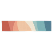 レトロカラフルスタイル波の装飾 ショートテーブルランナー (横)