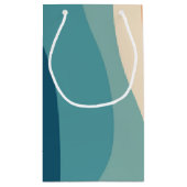 レトロカラフルスタイル波の装飾 スモールペーパーバッグ (裏面)