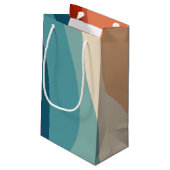 レトロカラフルスタイル波の装飾 スモールペーパーバッグ (裏面アングル)