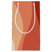 レトロカラフルスタイル波の装飾 スモールペーパーバッグ (正面)