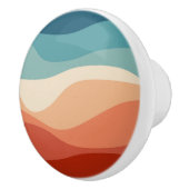 レトロカラフルスタイル波の装飾 セラミックノブ (右)