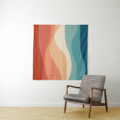 レトロカラフルスタイル波の装飾 タペストリー (インサイチュ(横))