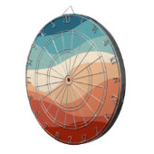 レトロカラフルスタイル波の装飾 ダーツボード (正面右)