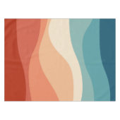 レトロカラフルスタイル波の装飾 テーブルクロス (正面(横))