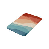 レトロカラフルスタイル波の装飾 バスマット (アングル)