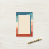 レトロカラフルスタイル波の装飾 ポストイット (デスク上)