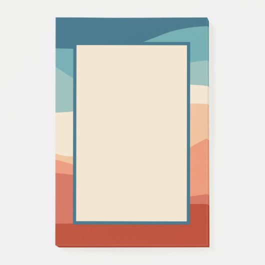 レトロカラフルスタイル波の装飾 ポストイット (正面)