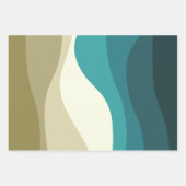 レトロカラフルスタイル波の装飾 ラッピングペーパーシート (正面3)