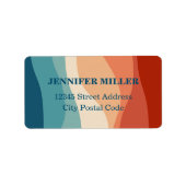 レトロカラフルスタイル波の装飾 ラベル (正面)