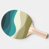 レトロカラフルスタイル波の装飾 卓球ラケット (横)