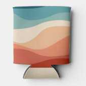 レトロカラフルスタイル波の装飾 缶クーラー (正面)