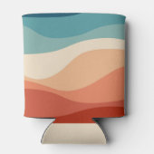 レトロカラフルスタイル波の装飾 缶クーラー (裏面)