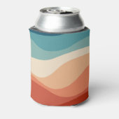 レトロカラフルスタイル波の装飾 缶クーラー (缶裏面)