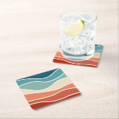 レトロカラフルスタイル スクエアペーパーコースター (インサイチュ)