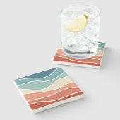 レトロカラフルスタイル ストーンコースター (横)