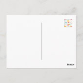 レトロカラフルスターリースカイアートパターン ポストカード (裏面)