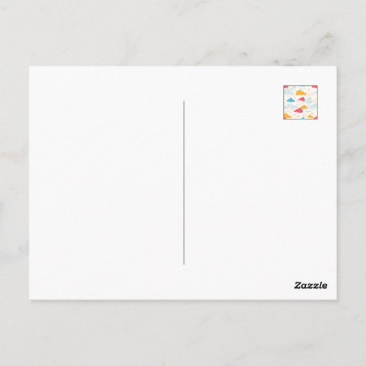 レトロカラフルスターリースカイアートパターン ポストカード (裏面)