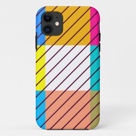レトロカラフルストライプの模様 Case-Mate iPhoneケース (裏面)